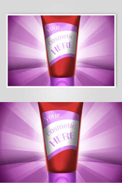 紫红高端大气英文化妆洗浴用品样机