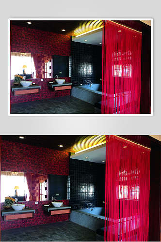 红色房间东南亚风格样板房图片