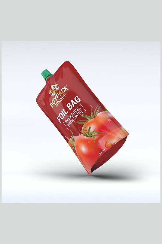 番茄叶子阴影红色饮料包装样机