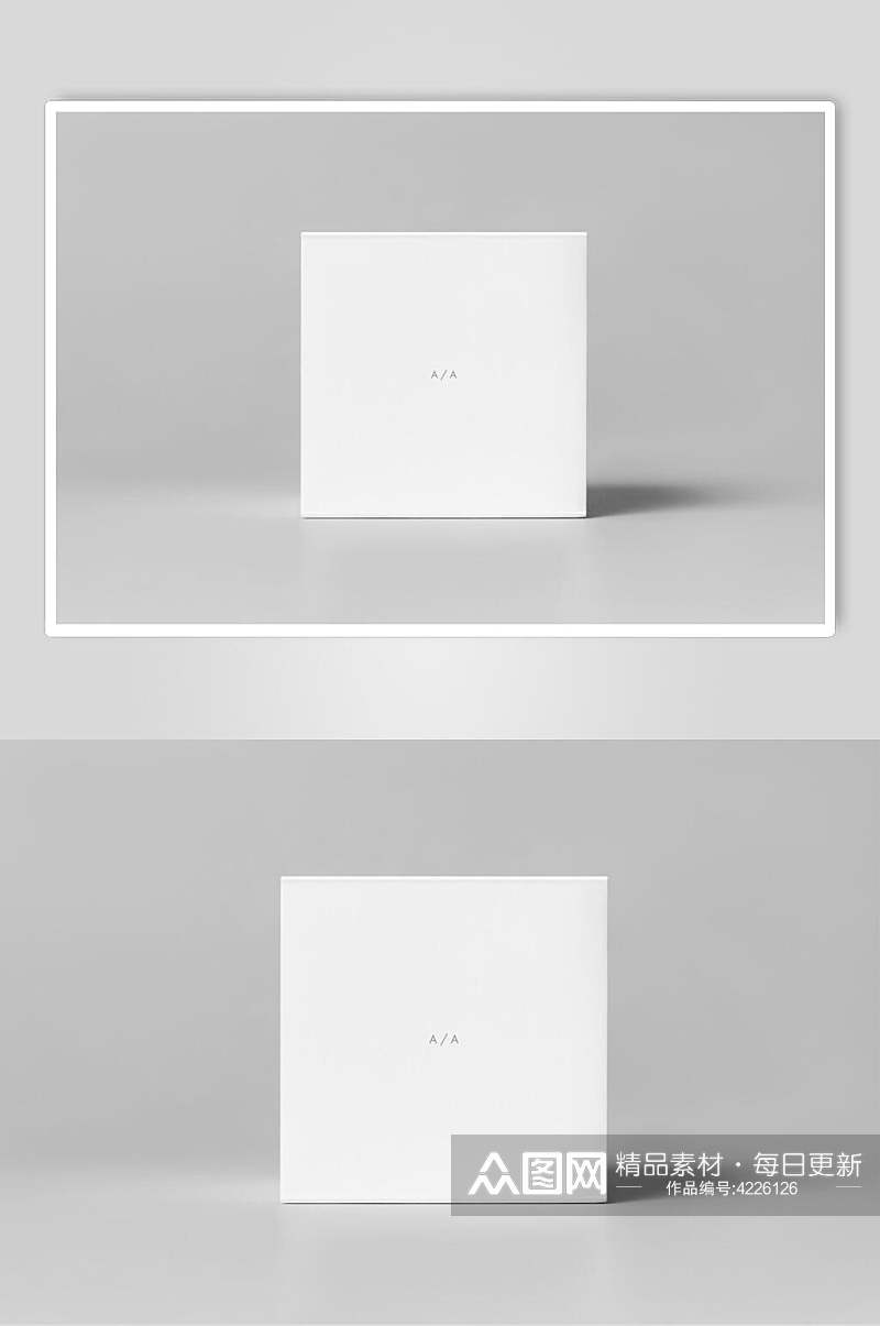 白色方型盒子正面样机素材