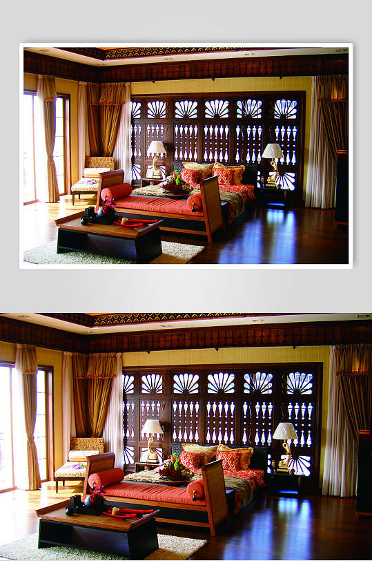 古典创意木门东南亚风格样板房图片