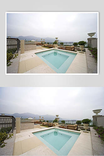 高端大气欧式室外泳池阳台别墅图片