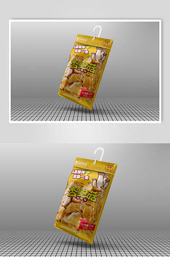 线条方格杏鲍菇食品包装袋样机