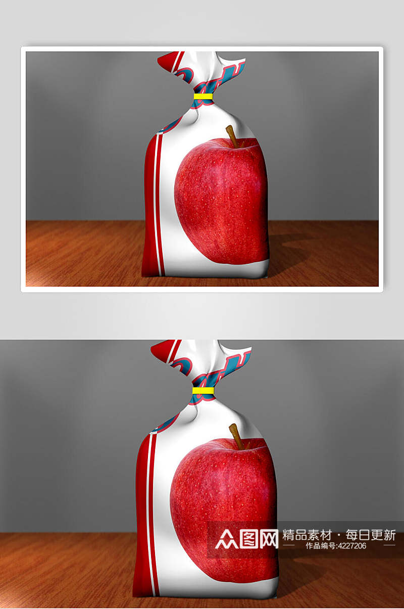 苹果食品包装袋样机素材