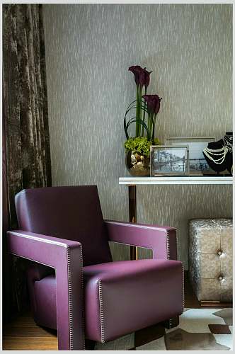 紫色沙发家具欧式别墅图片