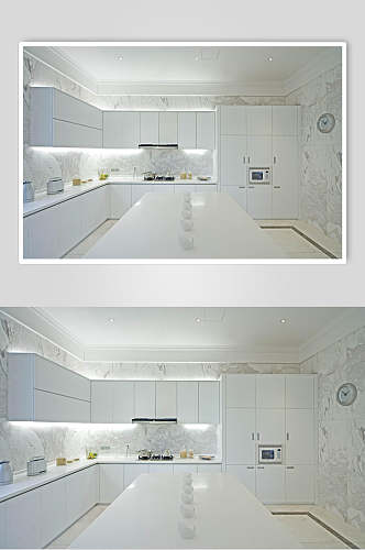 白色厨房欧式别墅图片