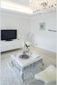 玻璃杯毛毯电视机高凳子简约白欧式别墅图片