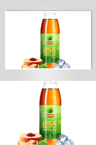 桃子叶子英文字母果汁包装样机