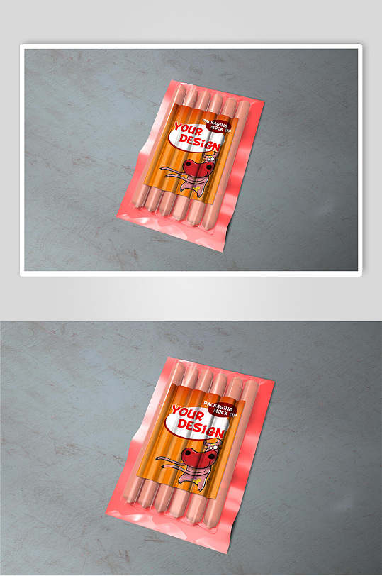 创意火腿肠食品包装袋样机