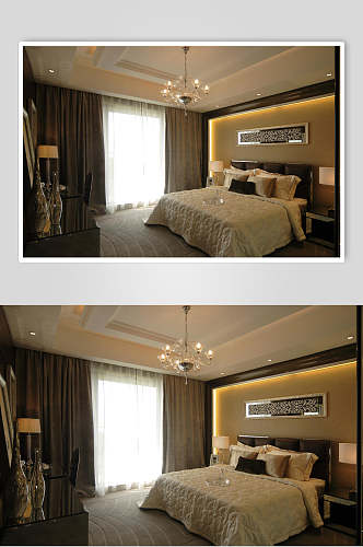 简欧酒店式卧室家装设计图片
