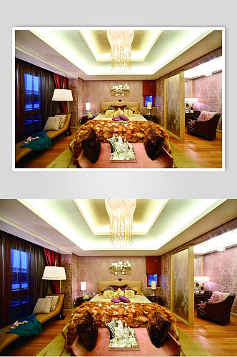 高端床单灯罩东南亚风格样板房图片