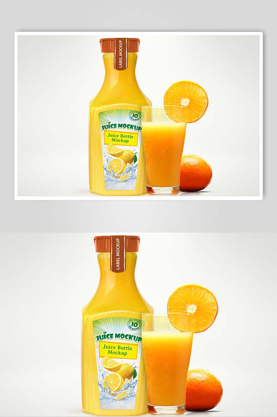 橙子片状液体黄色果汁包装样机
