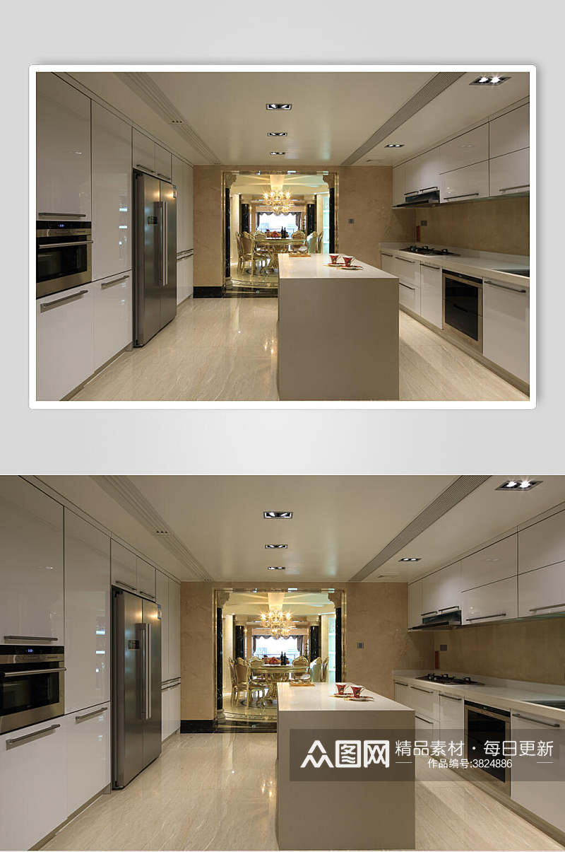 厨房欧式三居室图片素材