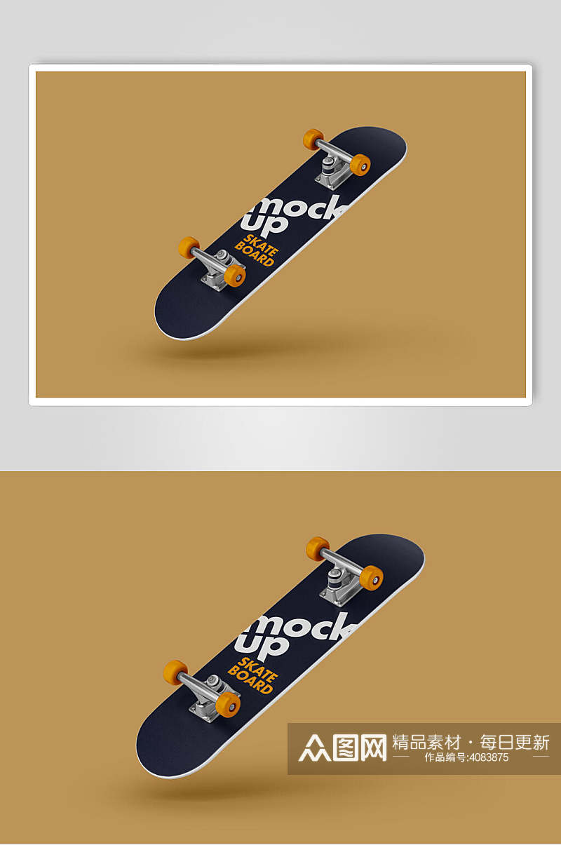 反面运动滑板图案设计样机素材
