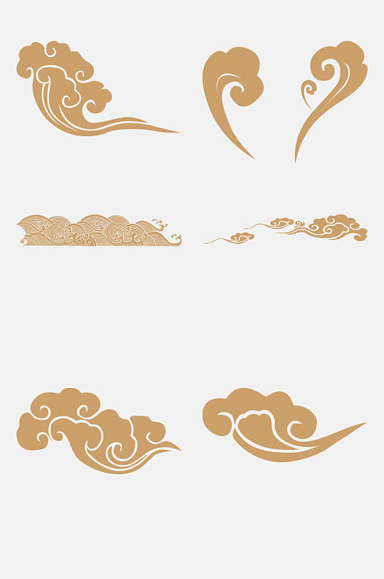 金色大气中式传统祥云免抠素材