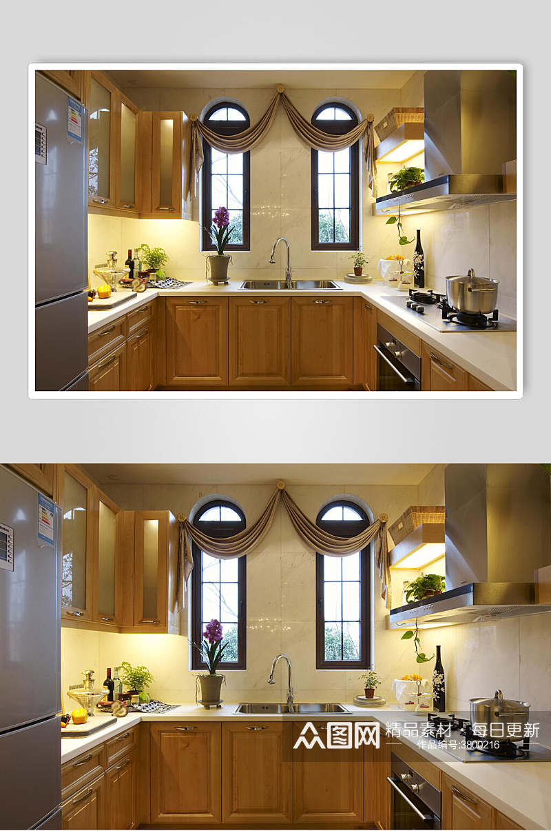时尚欧式厨房窗户别墅图片素材
