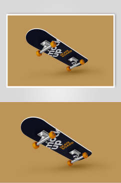 轮子运动滑板图案设计样机