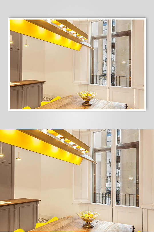 黄色灯光北欧风格室内图片