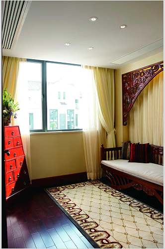 时尚地毯植物东南亚风格样板房图片