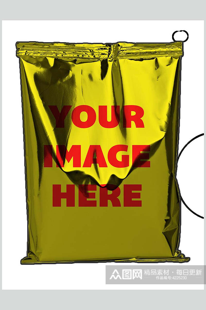 反光黄红高端大气塑料袋包装样机素材