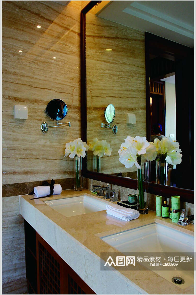 欧式大理石洗手台东南亚风格样板房图片素材
