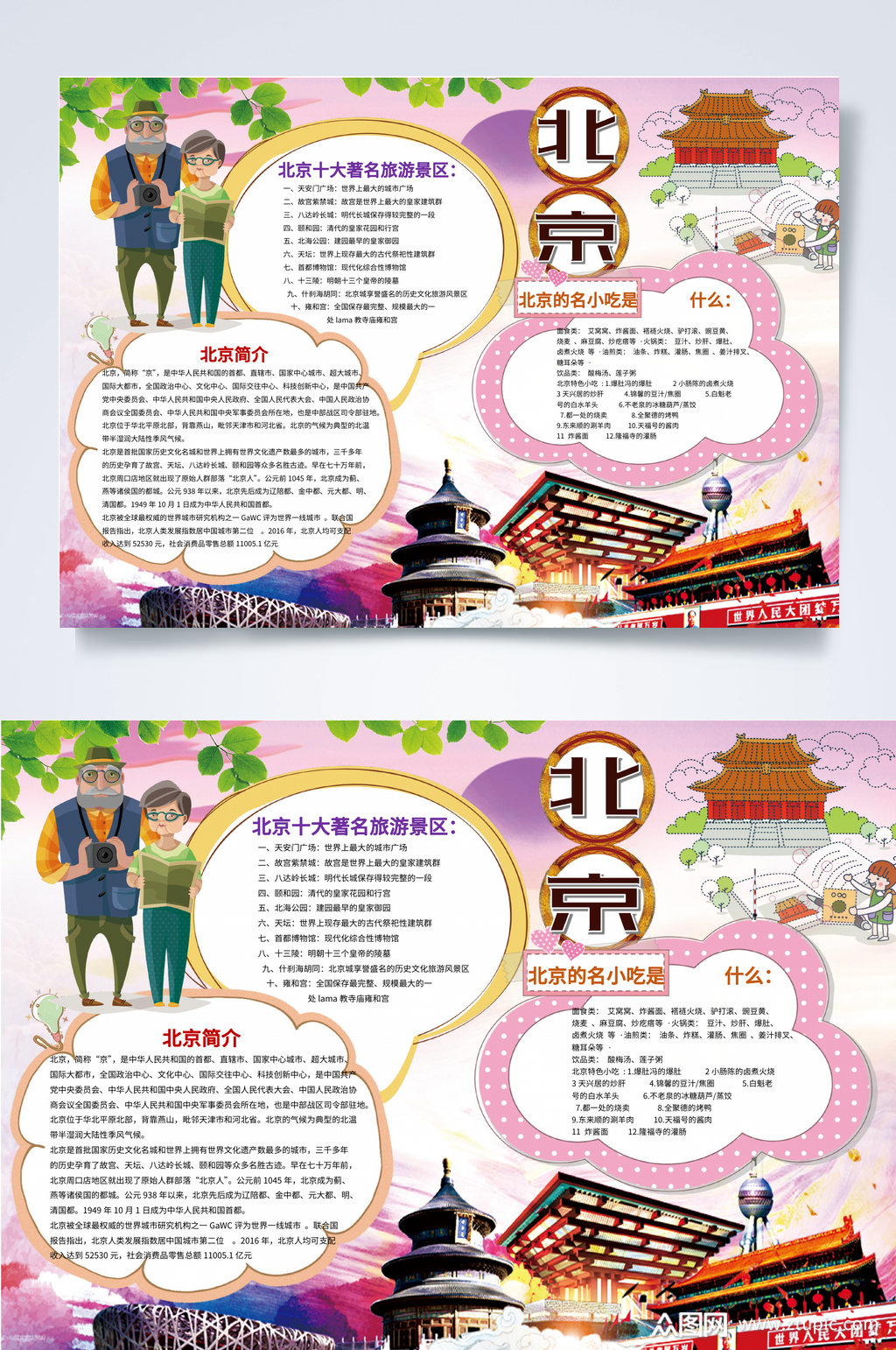 北京简介北京旅游小报word素材