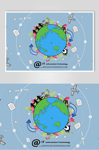 地球创意插画海报