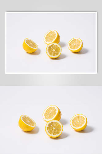 白色背景里的柠檬水果摄影图片