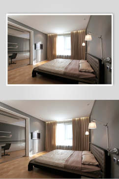 卧室现代二居室效果图