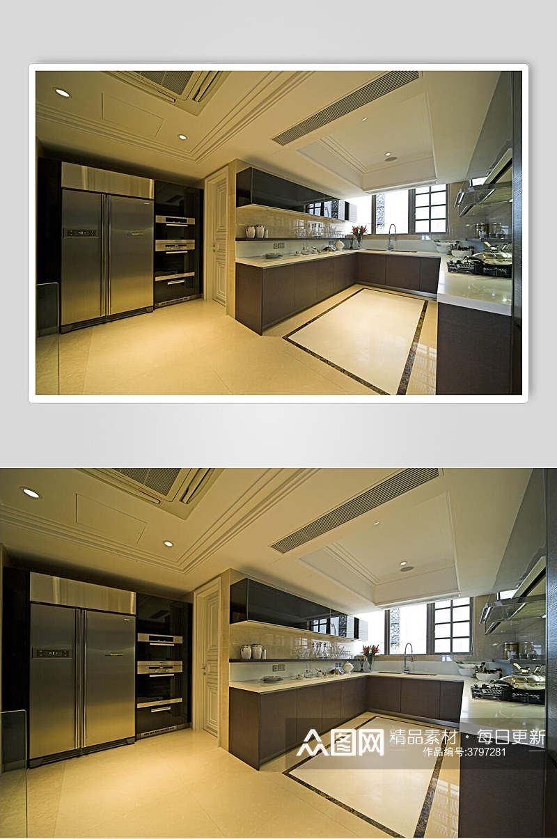 开放式厨房欧式别墅图片素材