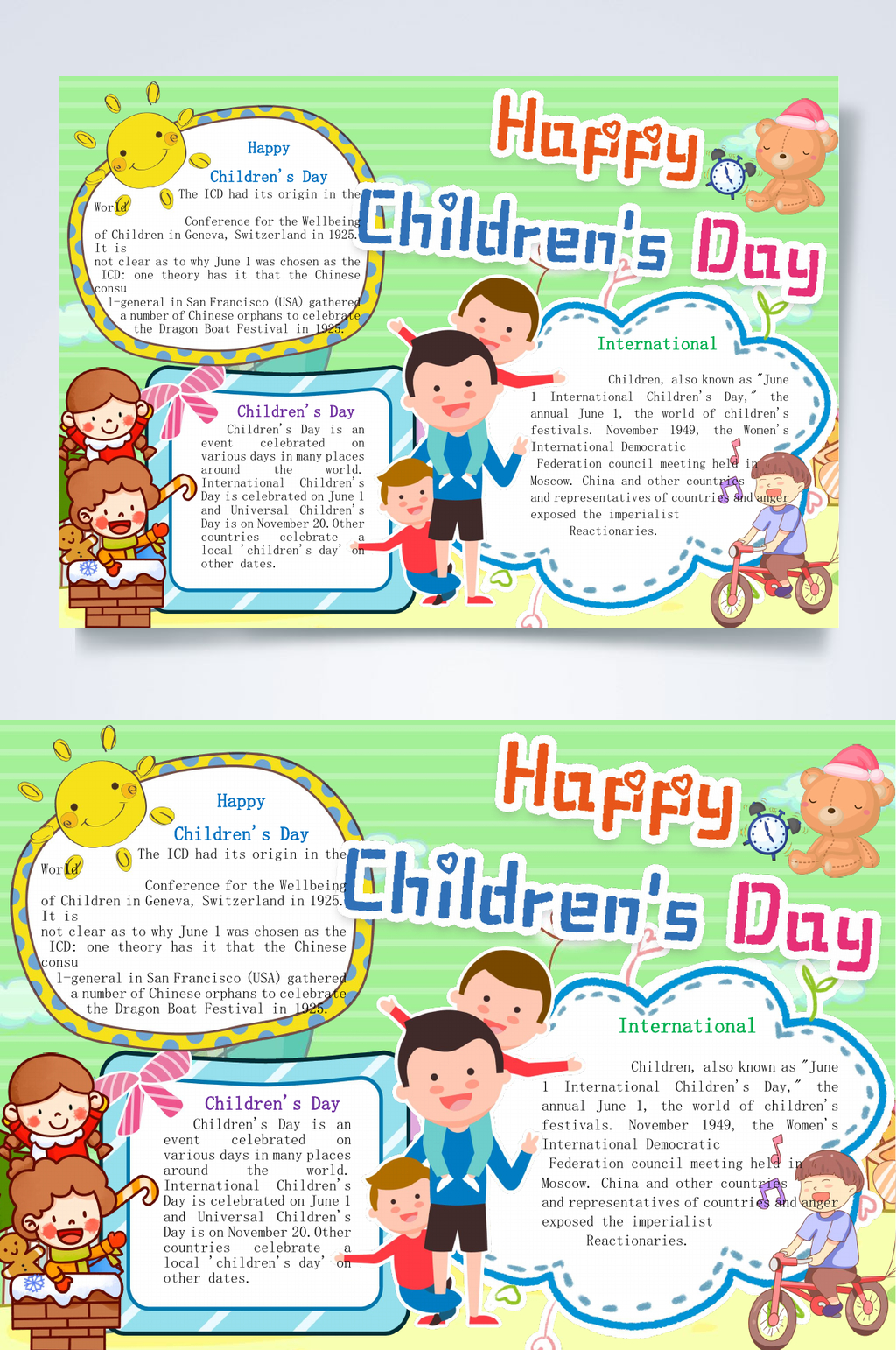 六一儿童节的由来英语图片