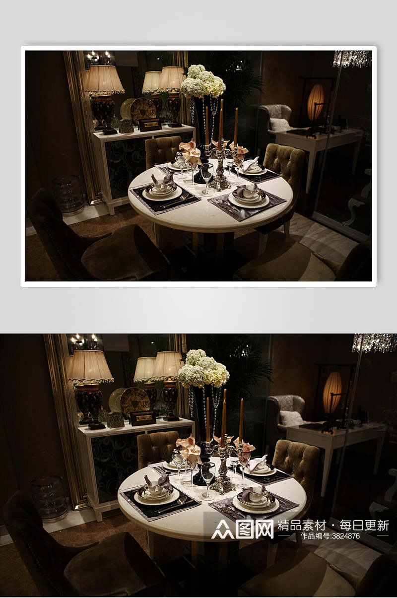 餐厅欧式二居室图片素材