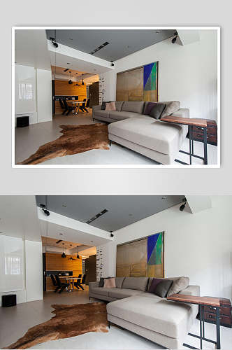 客厅白色北欧风格室内图片