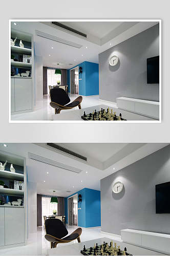 白色客厅北欧风格室内图片