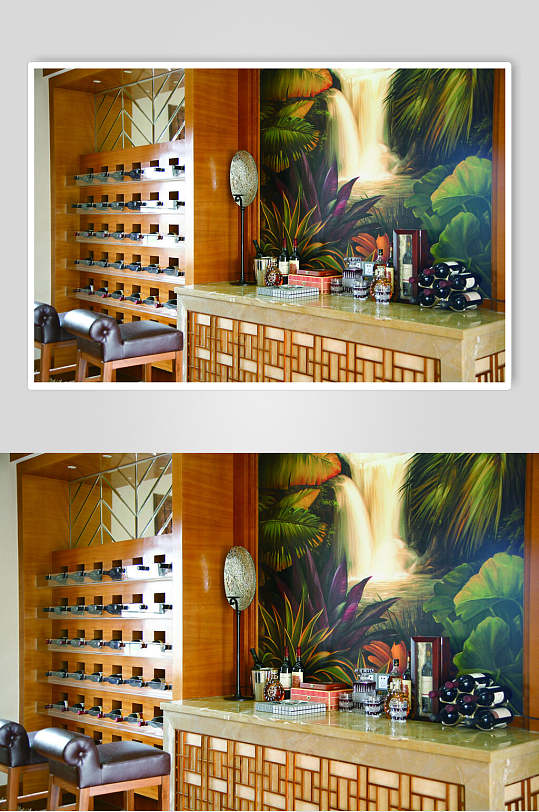 壁挂画客厅展区东南亚风格样板房图片