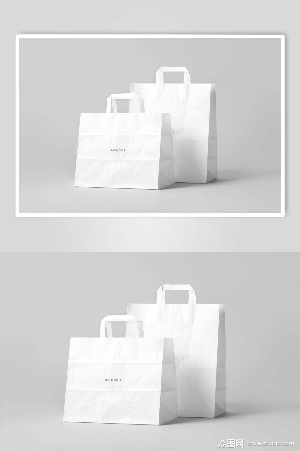 白色袋子高端无纺布袋品牌vi样机素材