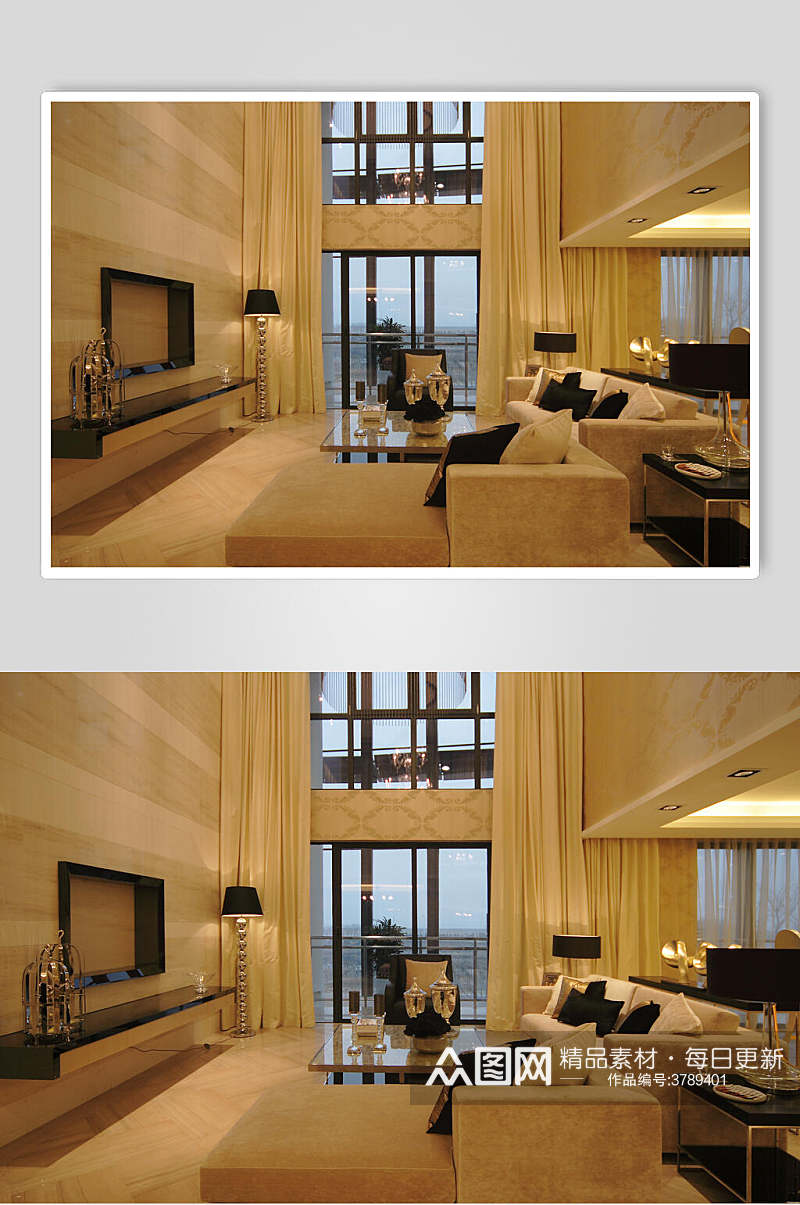 时尚现代风简约设计客厅沙发组合现代装修图片素材