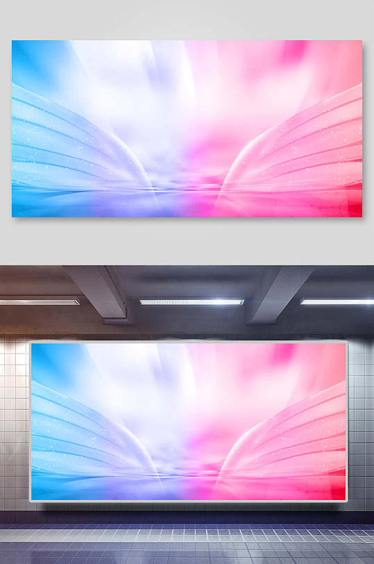 炫彩抽象大气企业年会活动翅膀背景-众图网