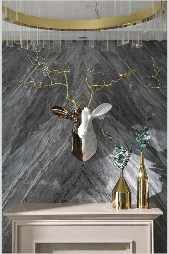 高清唯美装饰画蓝色高山流水装饰画立即下载立即下载北欧金色花边轻奢