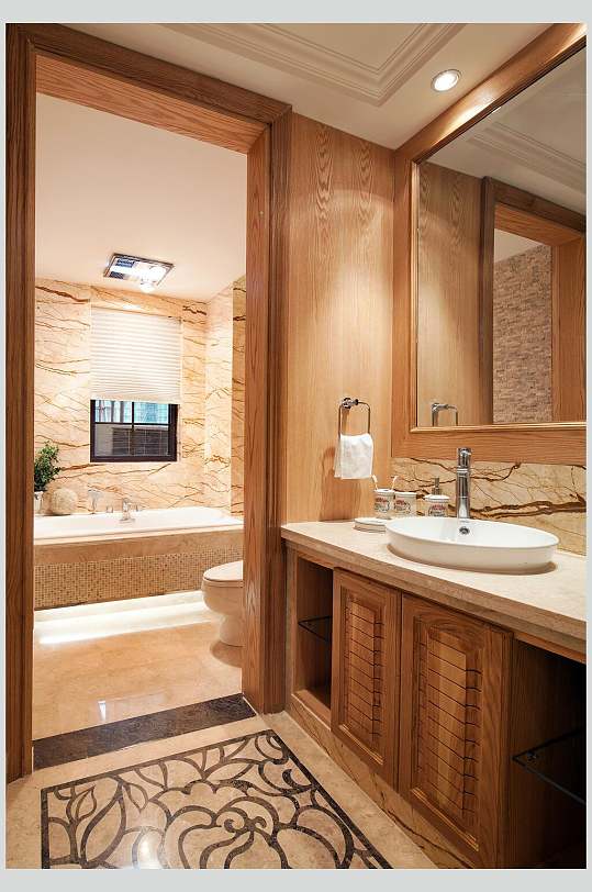 豪华星级酒店浴室田园装修效果图