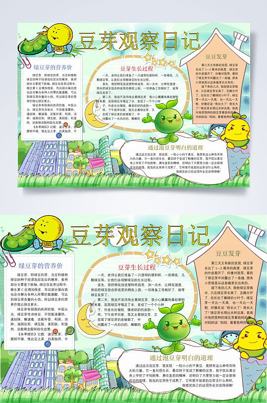 豆芽观察日记植物生长小报word