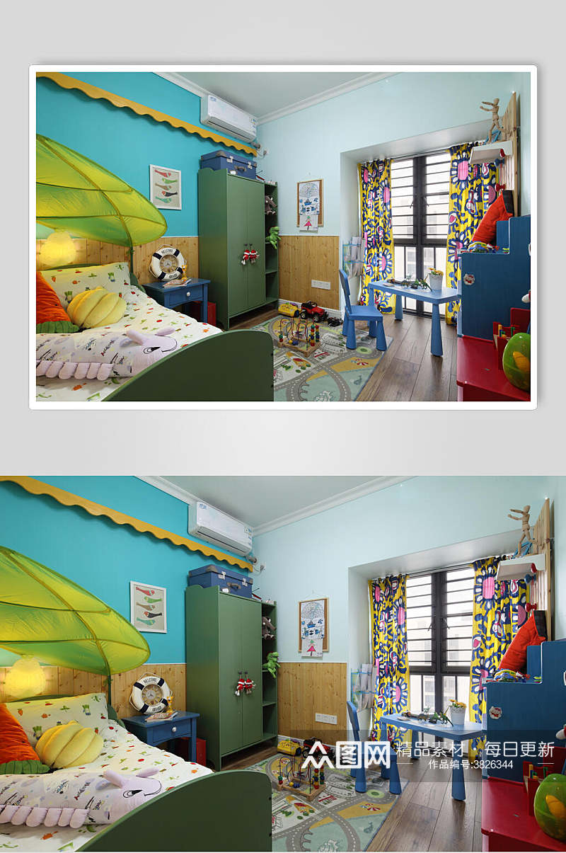 儿童房混搭装修设计高清图片素材