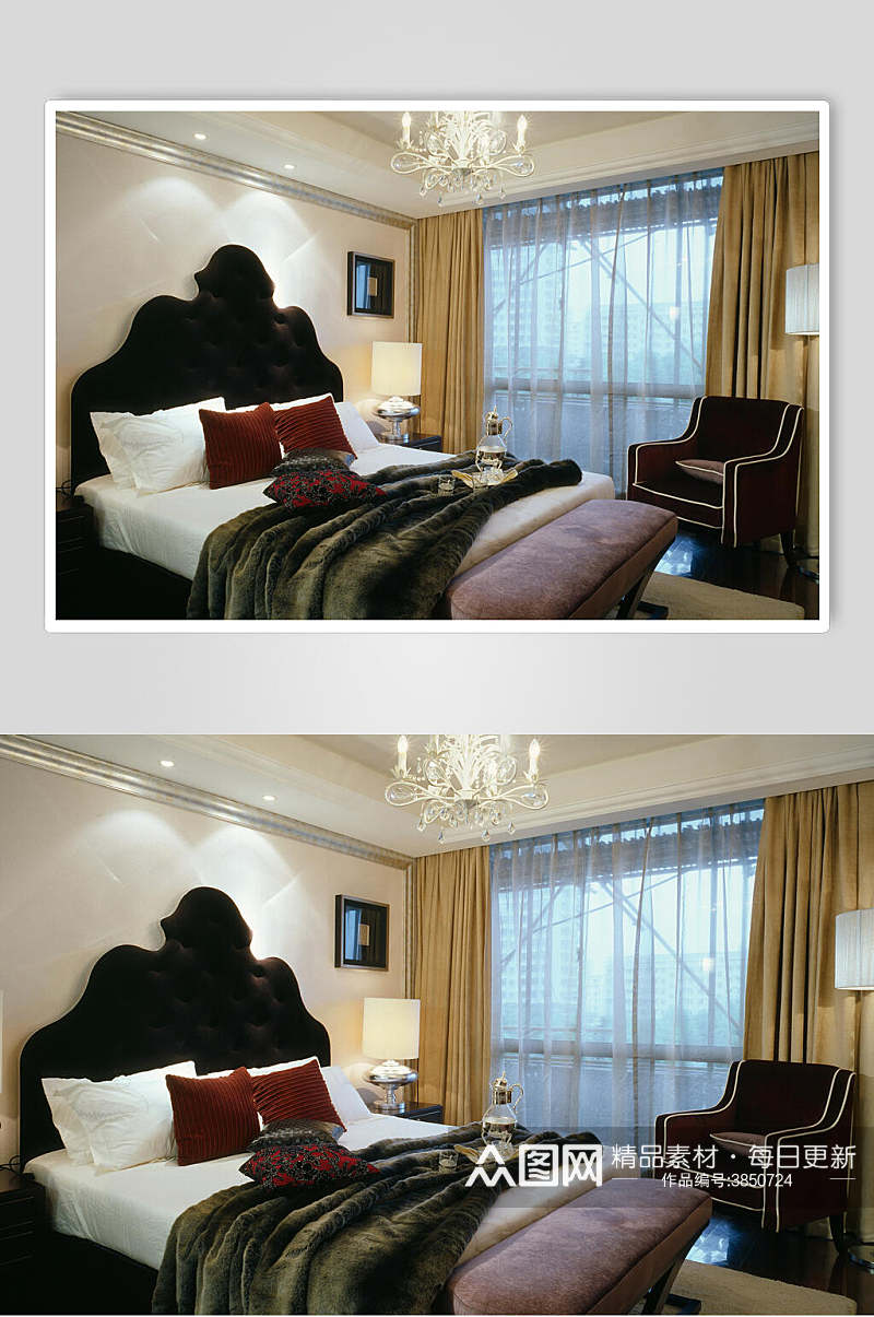 欧式三居室卧室图片素材