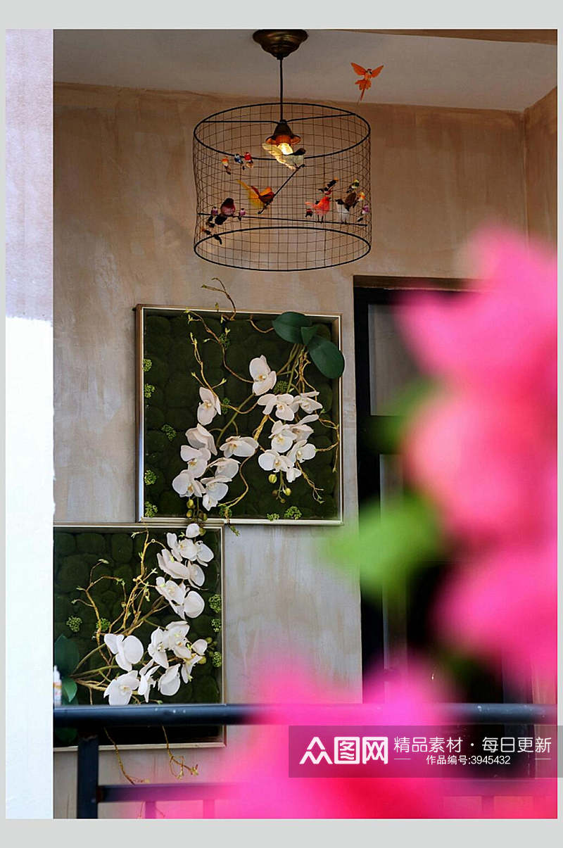 花朵灯罩大气东南亚风格样板房图片素材