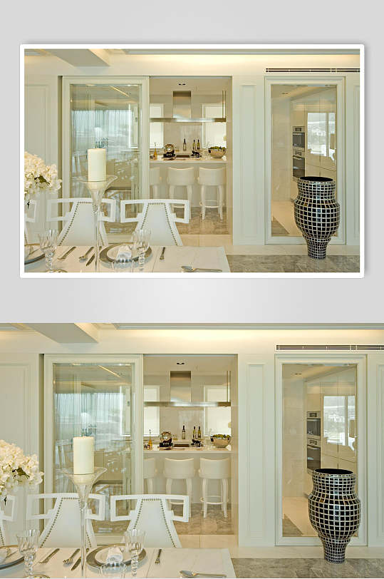 花瓶花朵餐桌简约优雅清新米色欧式别墅图片