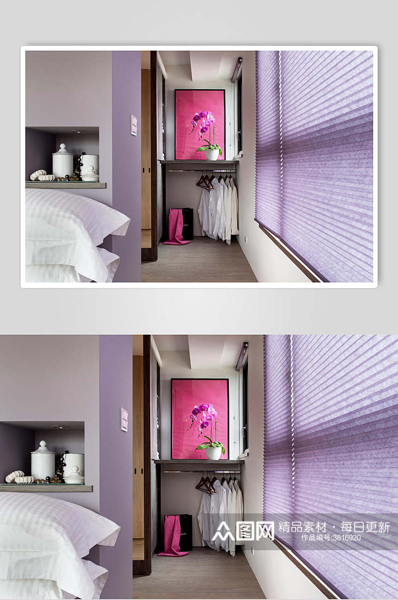 紫色台式港风家装图片素材