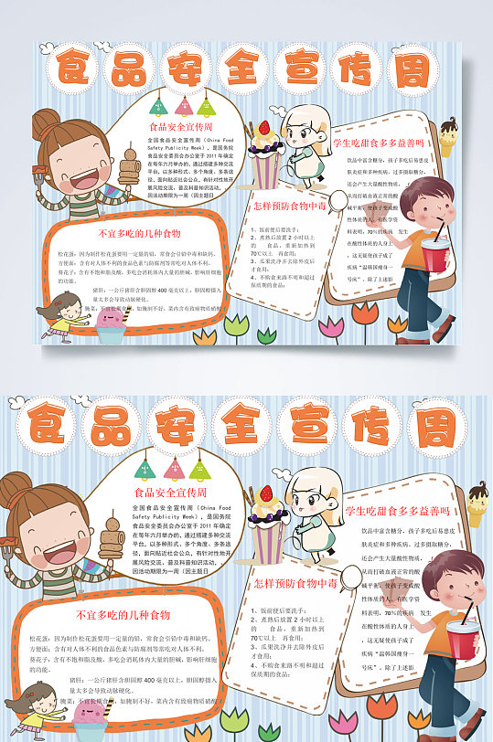 精美学生食品安全宣传周小报WORD