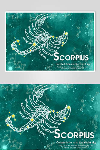 创意蝎子座十二星座海报