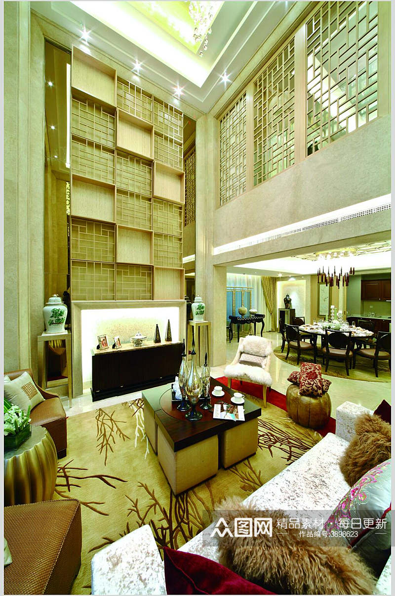 沙发东南亚风格样板房图片素材
