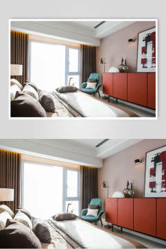 现代简约风卧室设计三居室设计图片